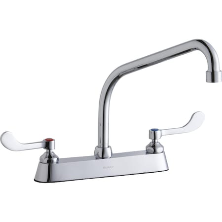 Elkay Elkay 8" Centers Faucet 10" High Arc Spout 4" Wristblade Hdls Ch LK810HA10T4